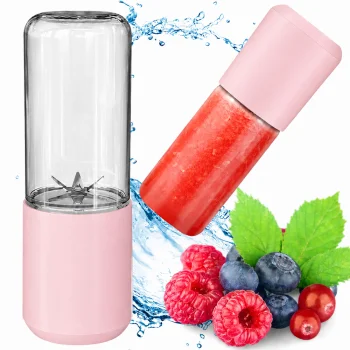 Mini nešiojamas kokteilių trintuvas, 400 ml, 150 W, rožinis