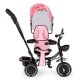 ECOTOYS 4-in-1 vaikiškas triratukas su apsukama kėdute, rožinis