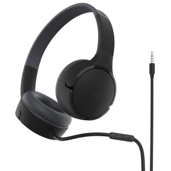 Belkin SoundForm Mini laidinės ausinės vaikams, juodos