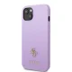 Guess GUHCP13MPS4MU iPhone 13 dėklas Saffiano 4G Small Metal Logo, violetinis