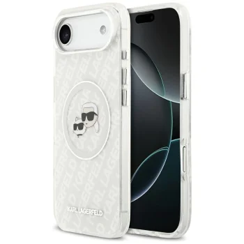 Karl Lagerfeld IML Glitter Karl&Choupette MagSafe dėklas, skirtas iPhone Air, pilkas