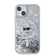 Karl Lagerfeld Liquid Glitter Choupette Head MagSafe dėklas iPhone 15/14/13, skaidrus