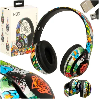 Belaidės ant ausų dedamos ausinės Bluetooth 5.1 RGB 200mAh Mix