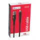 Maclean MCE845B USB į Apple 8-pin laidas 2.4A 1m, juodas
