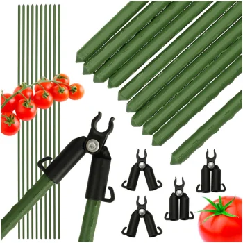 Plant support stakes for tomatoes, cucumbers, flowers, 120 cm, 10 pcs, green