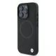 BMW iPhone 16 Pro dėklas Signature Leather Half Textured MagSafe, juodas