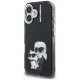 Karl Lagerfeld IML Aquarelle Karl & Choupette & Logo iPhone 16 dėklas, juodas