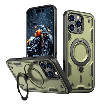 Hybrid Armor Trendy Case for iPhone 16 Pro Max with MagSafe, Green