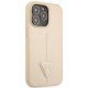 Guess Saffiano Triangle Logo dėklas, skirtas iPhone 14 Pro Max, rusvas (Beige)