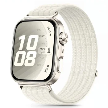 Tech-Protect Nylon dirželis laikrodžiui Huawei Watch Fit 3 / 4 / 4 Pro / 5 / 5 Pro, Starlight / Beige