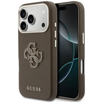 Guess FW Resin Logo dėklas, skirtas iPhone 17 Pro, rudas