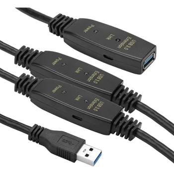 Aktyvus USB 3.0 prailginimo laidas USB Type-A (M) - USB Type-A (F), 20m, juodas