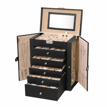 Aukšta papuošalų dėžutė-organizatorius 140339, juoda