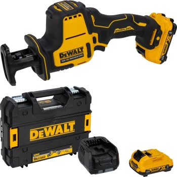 Akumuliatorinis tiesinis pjūklas DeWalt DCS312D2-QW 12V, 2x 2.0 Ah su krovikliu ir T STAK lagaminu