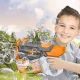 Elektrinis vandens ir muilo burbulų šautuvas 2in1, 35 cm, oranžinis/pilkas
