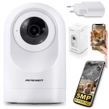 Berdsen BD-941 sukiojama 5 MP IP kamera ir vaizdo auklė, balta