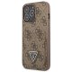 Guess 4G Triangle Logo Cardslot dėklas iPhone 13 / 13 Pro, rudas