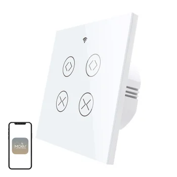 Išmanusis žaliuzių jungiklis MOES WRS-EUC2-WH-MS, Wi-Fi / RF433