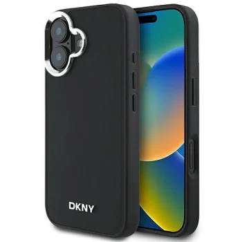 DKNY dėklas iPhone 16 su MagSafe, juodas