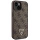 Guess Crossbody 4G Metal Logo dėklas su dirželiu iPhone 15, rudas