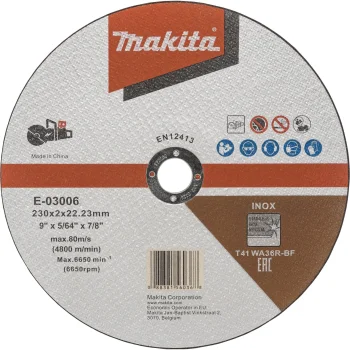 Pjovimo diskas Makita E-03006 230 mm metalui INOX
