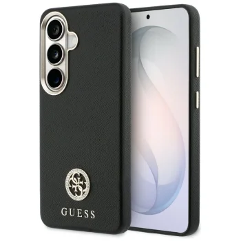 Guess Rhinestone Round Logo MagSafe Case for Samsung Galaxy S26, Black