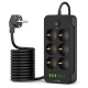 Tech-Protect PC6X6 prailgintuvas su 6 lizdais, 3x USB-A ir 3x USB-C, 2m, juodas