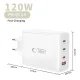 Tech-Protect NC120W-GAN 120W tinklo įkroviklis, 4 prievadai, baltas