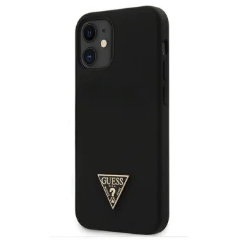 Guess GUHCP12SLSTMBK iPhone 12 mini 5,4\" black hardcase Silicone Triangle Logo