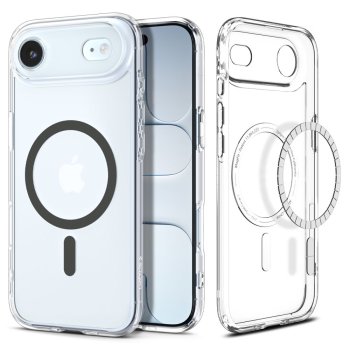 Spigen Ultra Hybrid Mag Magsafe Case for iPhone 17 / 17 Air, Clear/Graphite