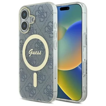 Guess dėklas iPhone 16 telefonui IML 4G MagSafe, mėlynas