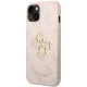 Guess 4G Big Metal Logo dėklas iPhone 15 Plus / 14 Plus, rožinis
