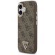 Guess dėklas iPhone 17 telefonui MagSafe 4G PU Leather Triangle Logo, juodas