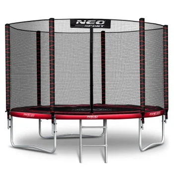Neo-Sport sodo batutas 252 cm (8 ft) su išoriniu tinklu ir kopėtėlėmis