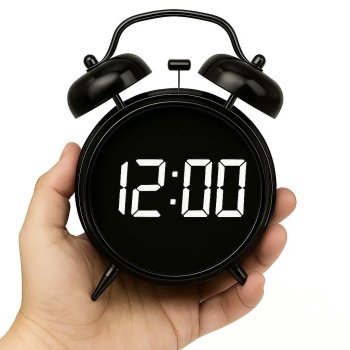 Digital LED Alarm Clock with USB-C Power, Black