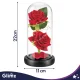 Amžinoji rožė po stiklo gaubtu su LED apšvietimu Glimz, 22 cm, raudona