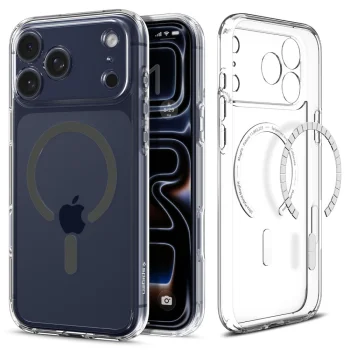 Spigen Ultra Hybrid Mag dėklas, skirtas iPhone 17 Pro Max, skaidrus / pilkas