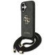 Guess 4G Big Logo Cord Strap Crossbody dėklas iPhone 17, juodas
