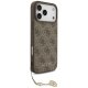 Guess iPhone 17 Pro Max dėklas 4G Charms Collection MagSafe, rudas