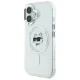 Karl Lagerfeld dėklas iPhone 16 su MagSafe, IML Metal Choupette Head, baltas