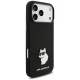Karl Lagerfeld Choupette Metal Pin silicone case for iPhone 18 Pro Max / 17 Pro Max, black