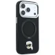 Karl Lagerfeld Ring Stand 360 Karl Head Pin MagSafe dėklas iPhone 18 Pro / 17 Pro, juodas