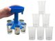 Alcohol and Beverage Dispenser with 6 Shot Glasses (50ml), Assorted Colors