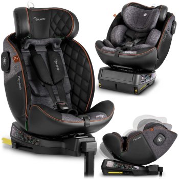 Nukido Prestige Line i-Size 40-150 cm pasukama automobilinė kėdutė, Black/Grey