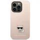 Karl Lagerfeld Silicone Choupette Body dėklas, skirtas iPhone 14 Pro, šviesiai rožinis