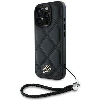 Karl Lagerfeld Quilted Initial Logo dėklas iPhone 16 Pro Max, juodas