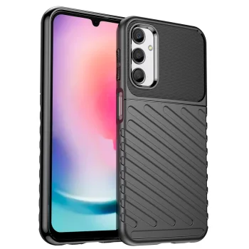 Dėklas Thunder Case telefonui Samsung Galaxy A24 4G, juodas