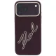 Karl Lagerfeld Smooth Big Resin Signature dėklas iPhone 18 Pro Max / 17 Pro Max, bordo