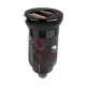 Wozinsky 65W automobilinis įkroviklis USB-C PD 65W / USB-A 45W QC 3.0, juodas