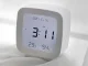 Skaitmeninis LCD žadintuvas su termometru ir higrometru, baltas
